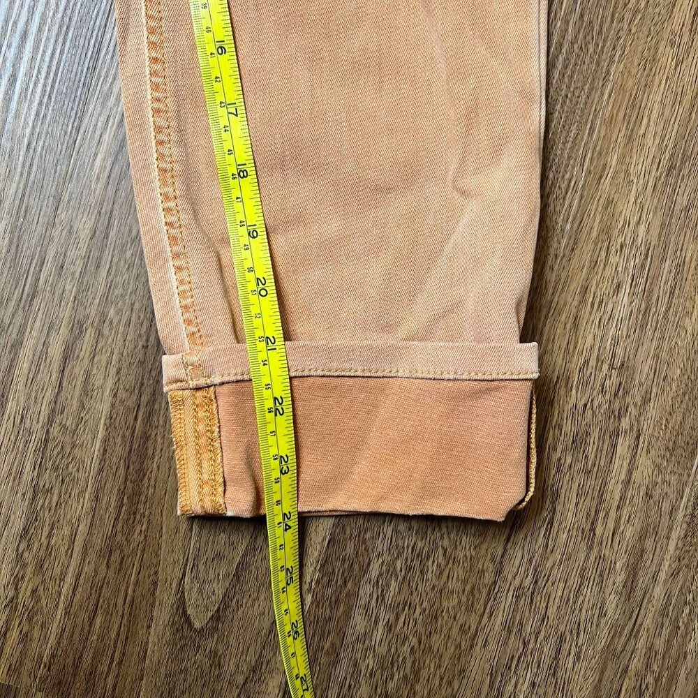 J. Jill Cropped High Rise Crop‎ Cuffed Orange Denim Pants Womens Size 8 Stretch - Picture 5 of 8